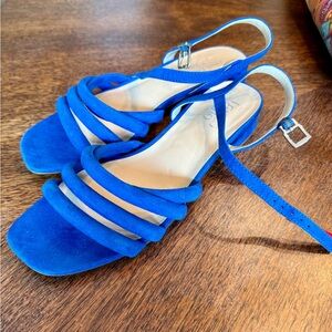 Franco Sarto Blue Suede Sandals